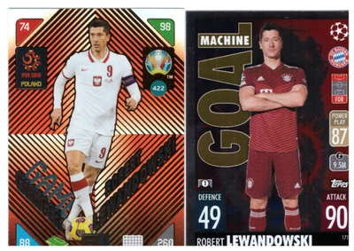 2 x ROBERT LEWANDOWSKI Puola, Bayer Munchen, Jalkapallo Kort