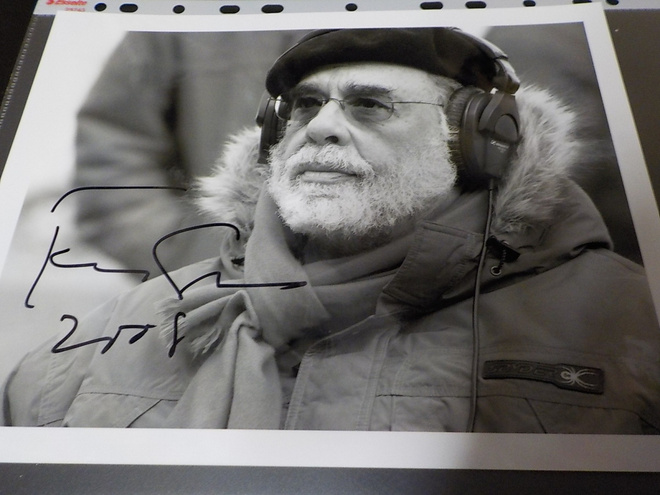 FRANCIS FORD COPPOLA NIMIKIRJOITUS B/W KUVASSA