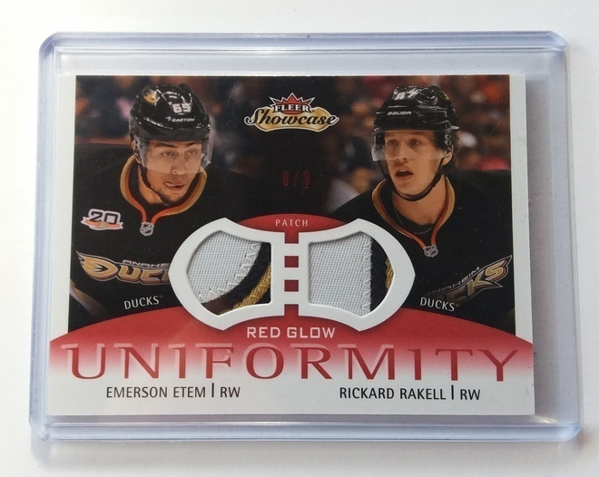 13-14 Fleer Showcase Red Glow Etem & Rakell /9
