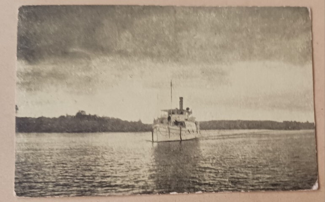 Heinola, matkustajalaiva vesillä, vanha mv pk, p. 1925