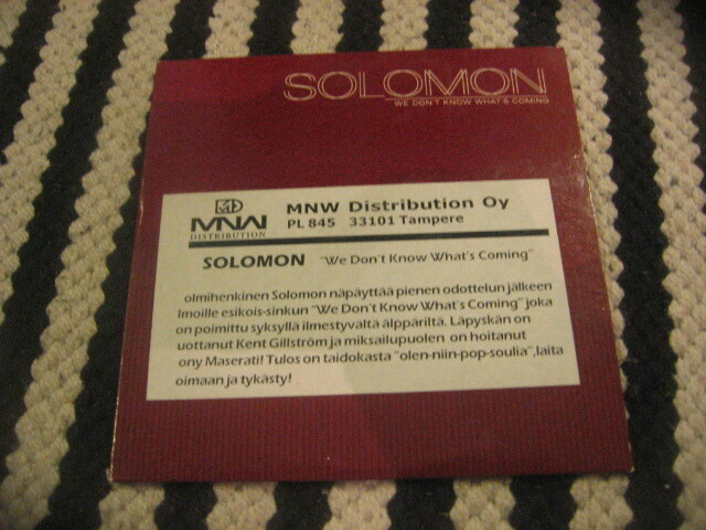 Solomon - We Don't Know What's Coming (promo cds)