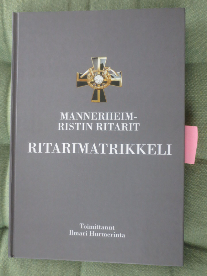 Mannerheim-Ristin Ritarit  Ritarimatrikkeli  Signeer. Ritari