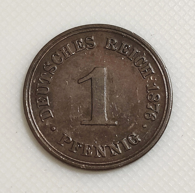 Saksa 1 Pfennig 1876A