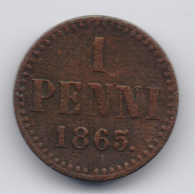 1865 1 penni tyyppi 2.2 kl4