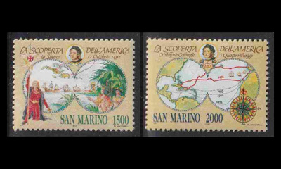San Marino 1493-4 ** Amerikan löytäminen 500v (1992)