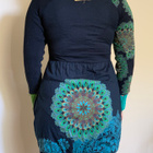 Desigual tummansininen / värikäs mekko L - pikkukuva 3