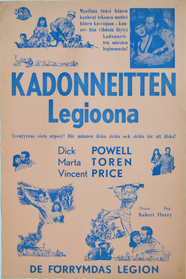 Elokuvajuliste: Kadonneitten Legioona (Vincent Price)