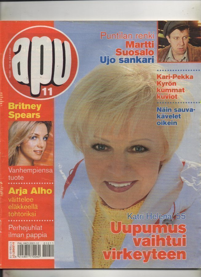 Apu n:o 11 2001 Katri Helena. Britney. Esko. Arja Alho.