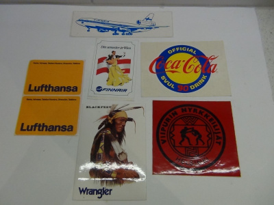 VANHAT TARRAT 7kpl ,Coca-Cola,Lufthansa Wrangler ....