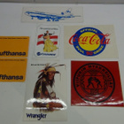 VANHAT TARRAT 7kpl ,Coca-Cola,Lufthansa Wrangler .... - pikkukuva 1