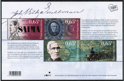2005 J.V. Snellmanin syntymästä 200 v. postit. pienoisarkki.