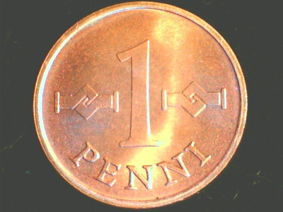 1 PENNI 1966 UNC KL.9. RAHAPAJAN RULLASTA