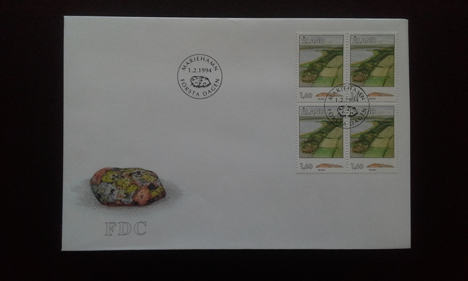 FDC Åland nelilö Yleismerkki 1,60mk 1.2.1994 LaPe 80