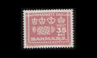 Tanska 424y ** Postimerkin päivä 25v y-paperi (1964)