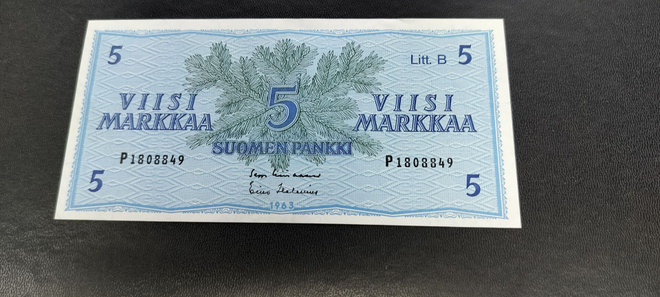 5mk 1963 Litt.B, LIN-Hes, P-sarjaa, KL 9-10