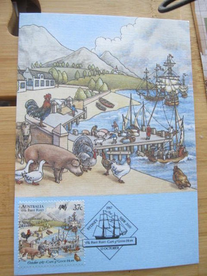 Australia purjelaiva maksi kortti vuodelta 1987/2000
