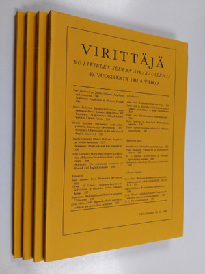 Virittäjä vuosikerta 1981 (nrot 1-4)