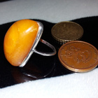 Vintage desing Venäläinen Hopea Meripihka sormus Amber 875 I - pikkukuva 5