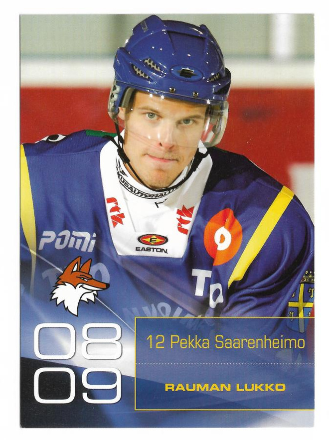 2008-09 Rauman Lukko Postikortti Pekka Saarenheimo