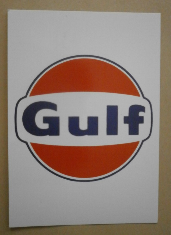 Gulf - hyvin pelkistetty mainoskortti, ei p.