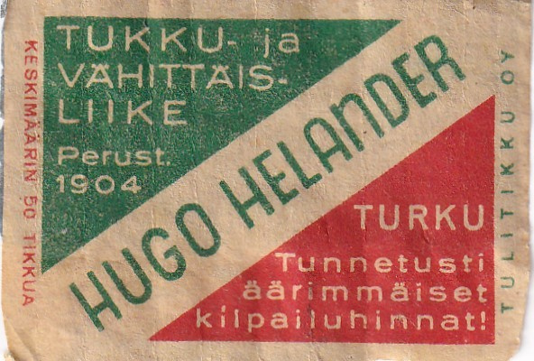 Turku, Hugo Helander , Tulitikku Oy    6/6