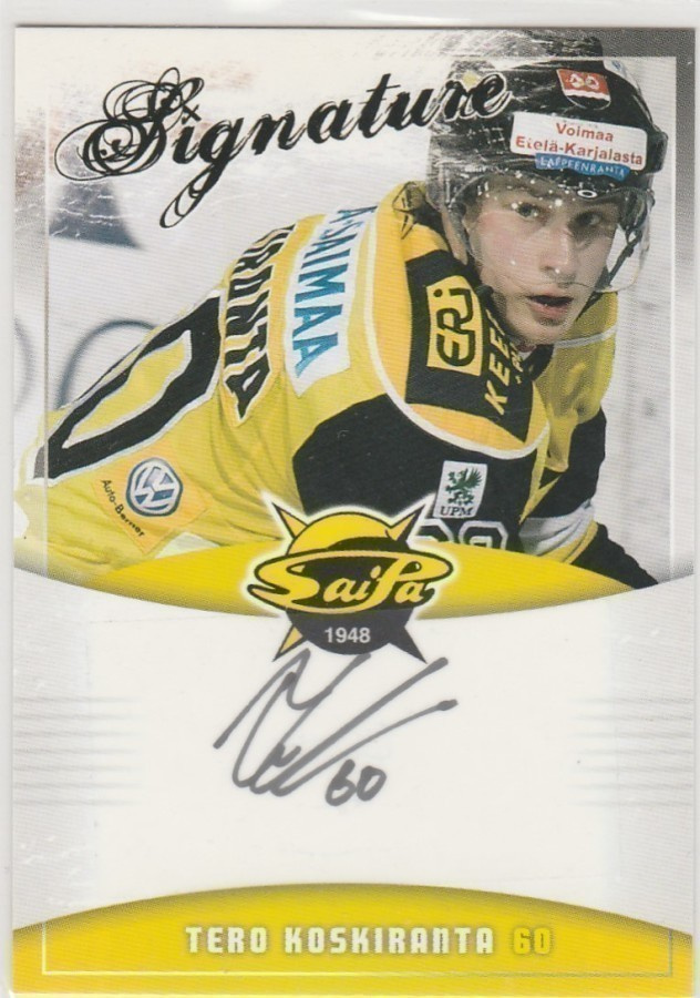 2010/11 Cardset signature Tero Koskiranta Saipa