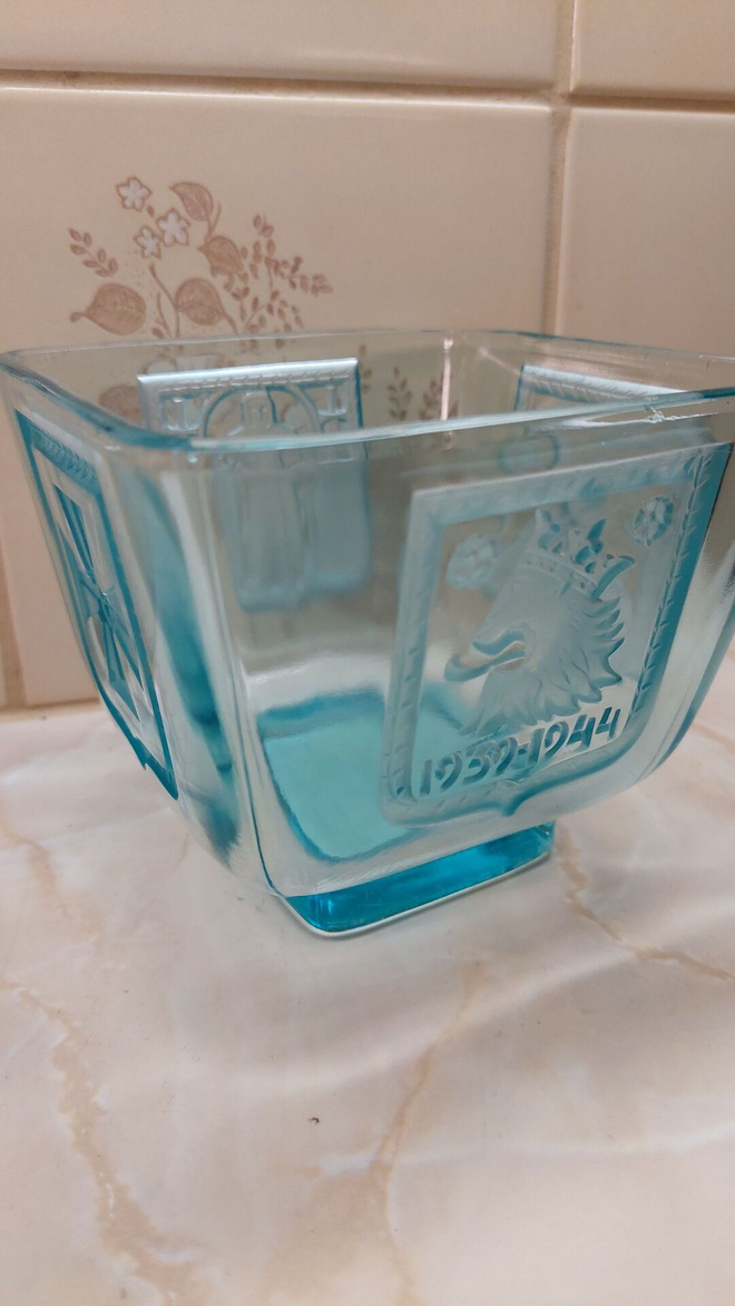 Harvinainen 1939-1944 turkoosi Motti-Malja
