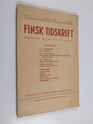 Finsk tidskrift : kultur - ekonomi - politik ; januari 1944