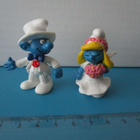 Vintage Schleich Smurffi figuurit, hääpari - pikkukuva 1