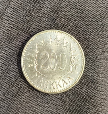 200 markkaa v. 1957, hopeaa