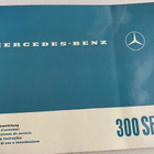 KÄYTTÖOHJEKIRJA  MERCEDES  300SE  OLDTIMER - pikkukuva 1