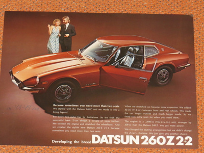 1973 Datsun 260 Z 2+2 esite - KUIN UUSI