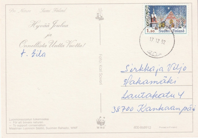 Postileima, LATVA, WWF kortti , panda tunnus