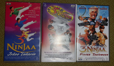 VHS FI: 3 Ninjaa-Iskee takasin/Sotapolulla/Pistää tuulemaan