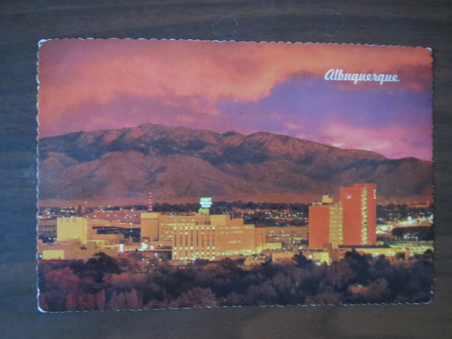 vintage Albuquerque iltamaisemakortti