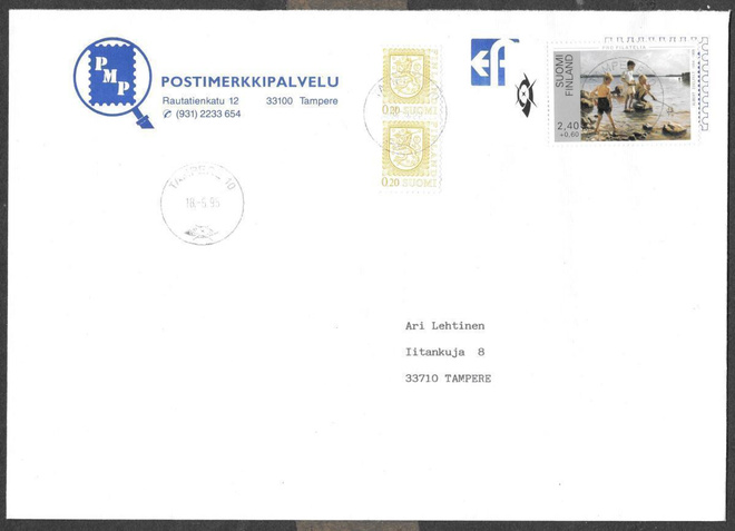 Postilähetys -  Pro Filat. (LAPE 1284) Tampere 18.5.1995