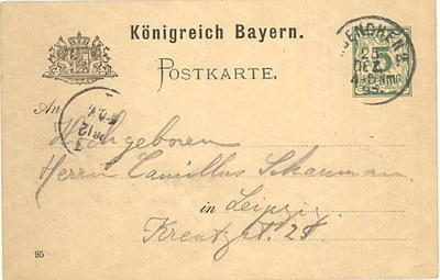 Baijeri 1895 ehiökortti o