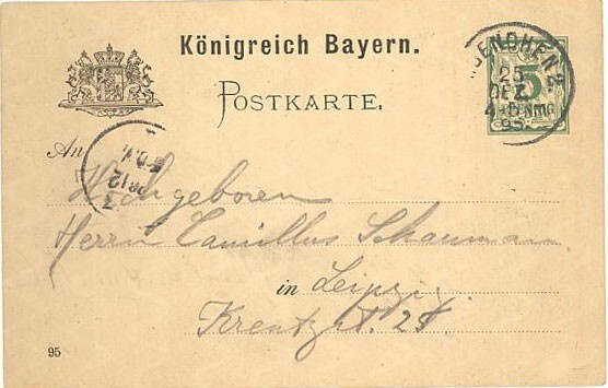 Baijeri 1895 ehiökortti o