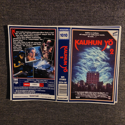 Kauhun yö 2 Vhs kansipaperi
