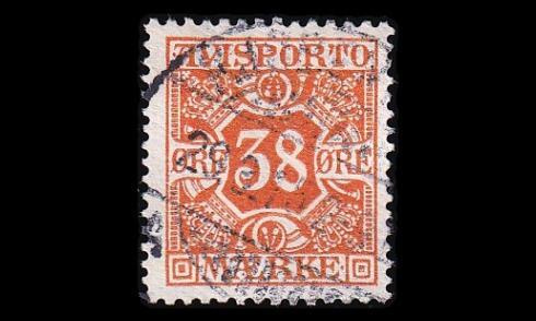 Tanska VM_6Y o Avisporto 38 öre (1914)