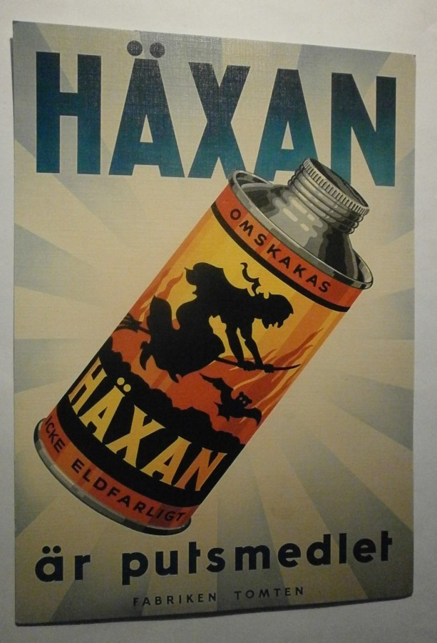 Häxan, puhdistusaineen mainoskortti, isokok. (A5), ei p.