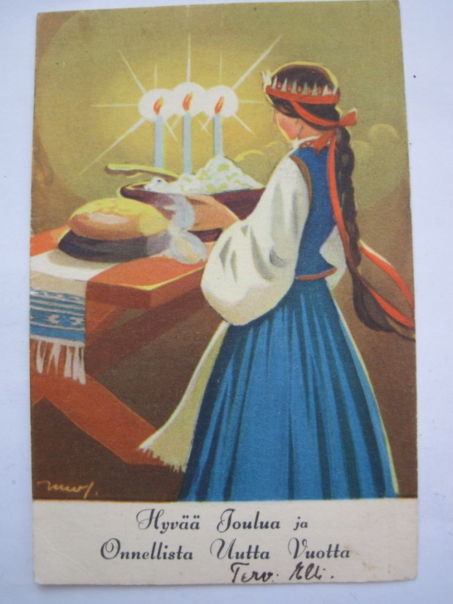 VANHA Postikortti Martta Wendelin 1940 Kenttäposti