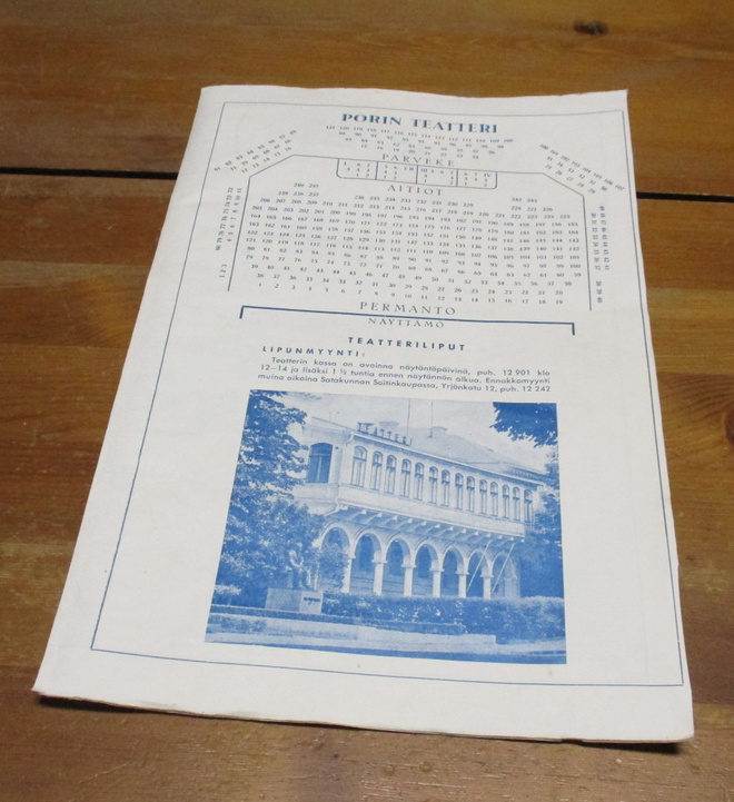 Porin kartta + Porin teatteri mainos v. 1959