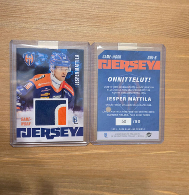 Tappara Jesper Mattila Game-worn jersey patch Blueline 2025