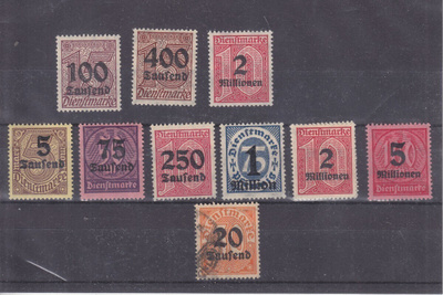 Saksa dienst 1923 Mi 89-98