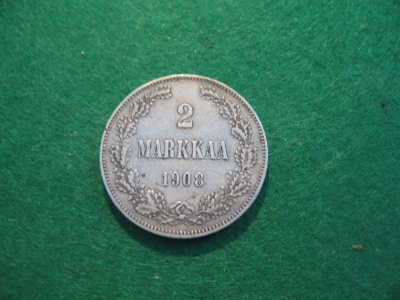 2 markkaa 1908 - hopeaa