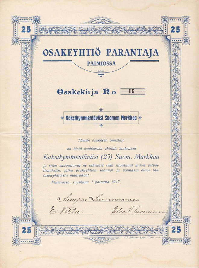 OKK 1917 Parantaja Oy, Paimio