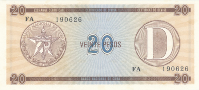 Cuba 20 Pesos 1985 P FX36
