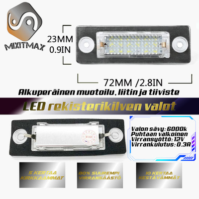 Volkswagen LED rekisterikilven valot — kirkkaan
