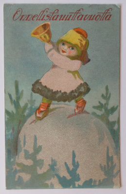 Uudenvuodenkortti, kulk. 1919